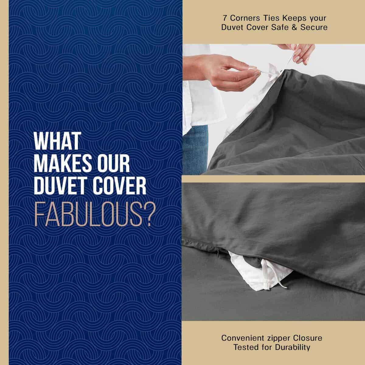 TEXAS LINEN CO. Funda de Edredón de Lujo de Algodón Egipcio - Imagen 6