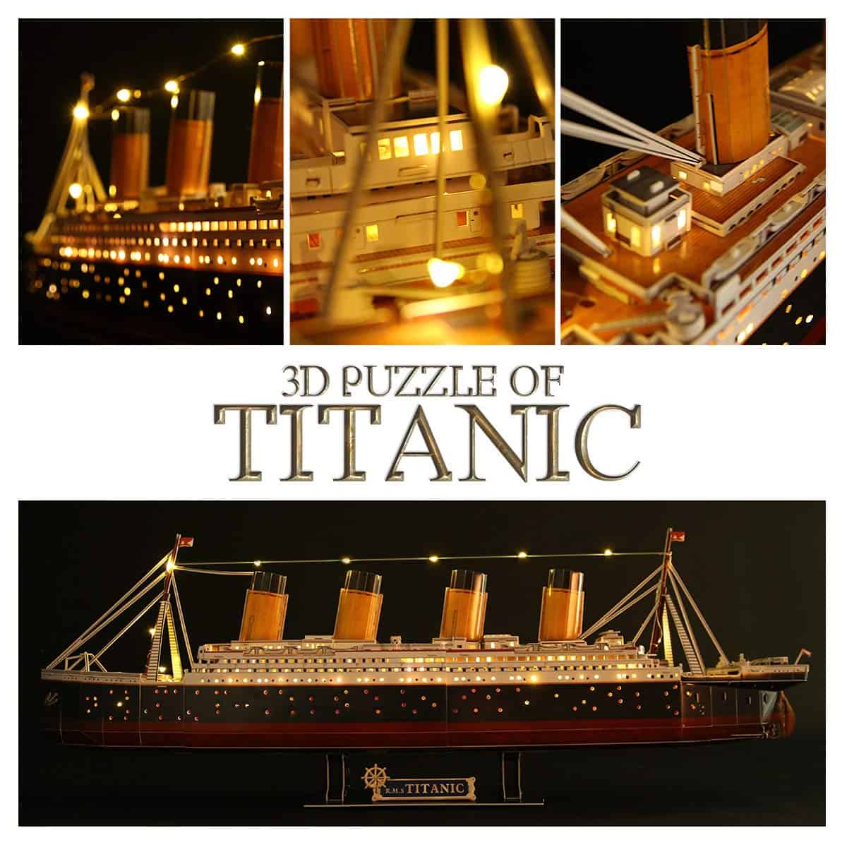 Rompecabezas 3D CubicFun para Adultos - Titanic LED 35'' - Imagen 3