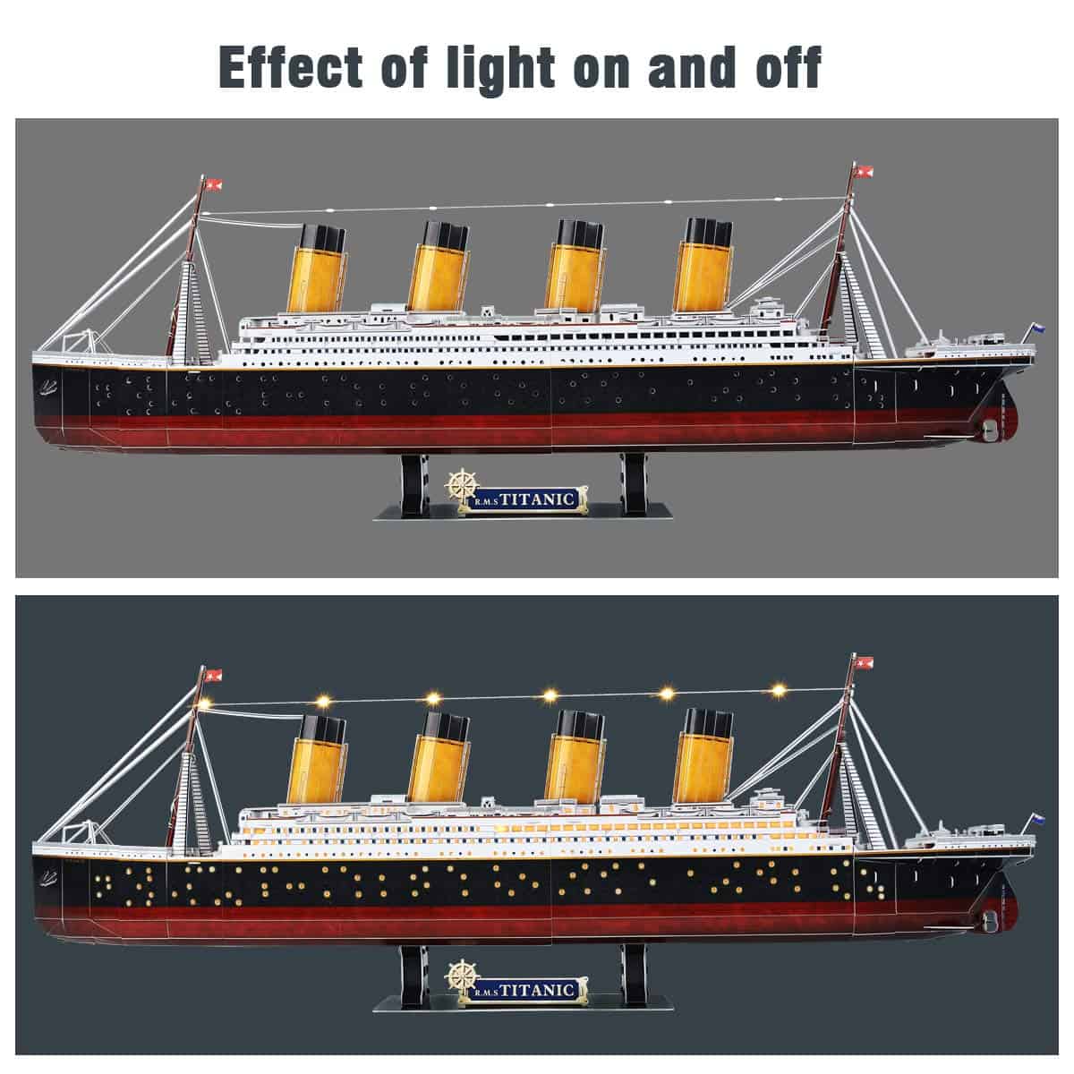 Rompecabezas 3D CubicFun para Adultos - Titanic LED 35'' - Imagen 9