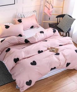 Juego de Funda de Edredón en Forma de Corazón Omelas Blush