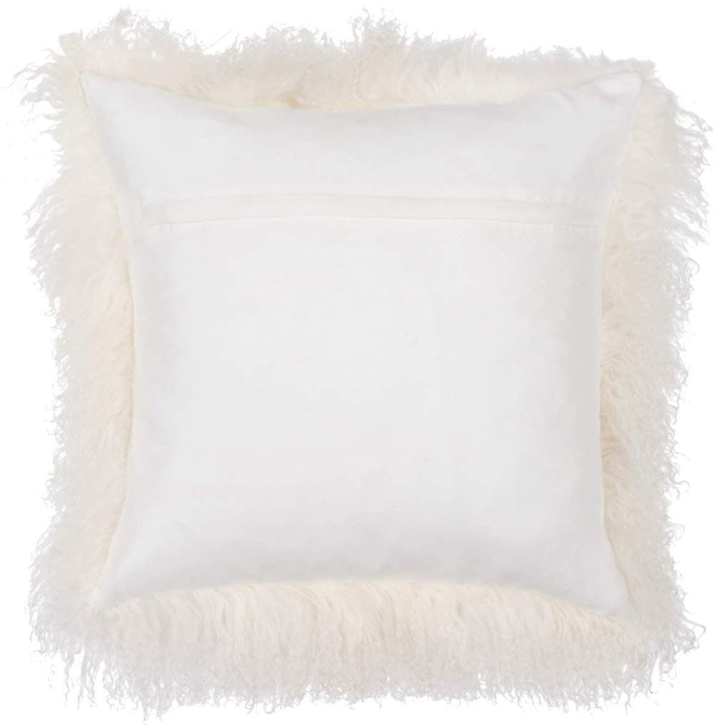 Funda de almohada de piel de cordero mongol suave y - Imagen 3