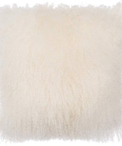 Funda de almohada de piel de cordero mongol suave y