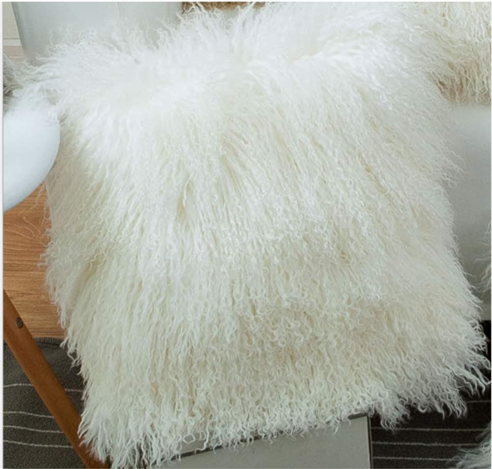 Funda de almohada de piel de cordero mongol suave y - Imagen 8