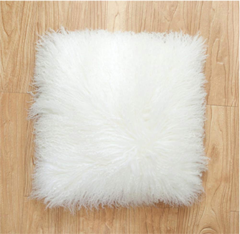 Funda de almohada de piel de cordero mongol suave y - Imagen 5