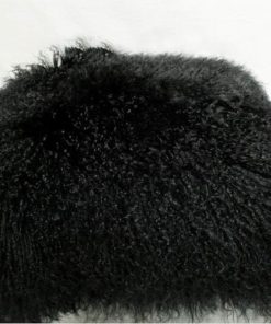 Funda de cojín de piel de cordero mongol (18'' x 18'',