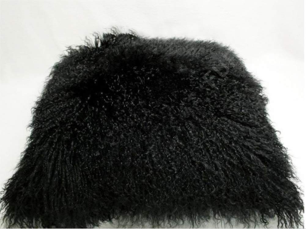 Funda de cojín de piel de cordero mongol (18'' x 18'',
