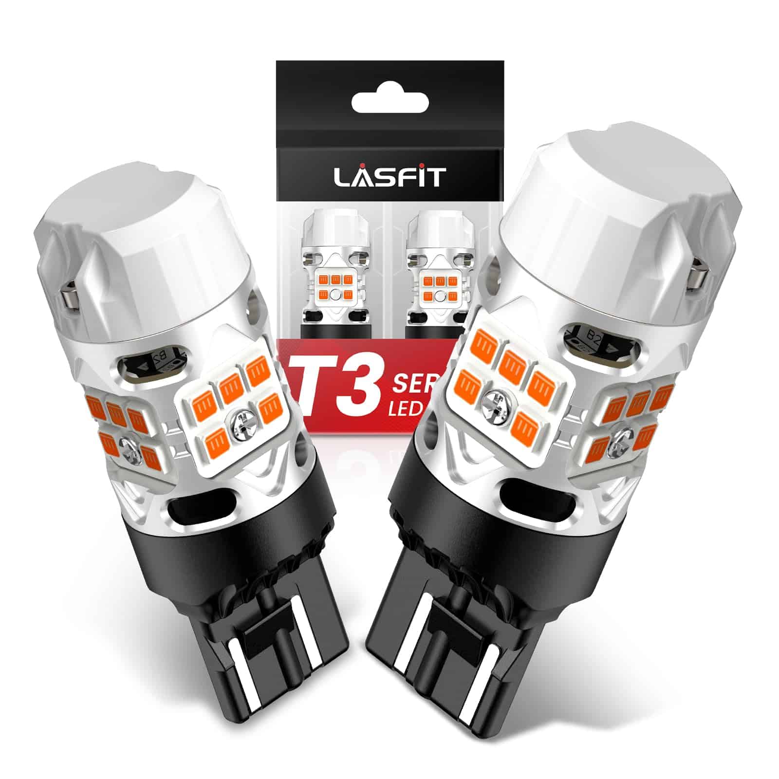 Lámpara LED LASFIT T3 7440 7443 Ámbar 7444NA con Resistor