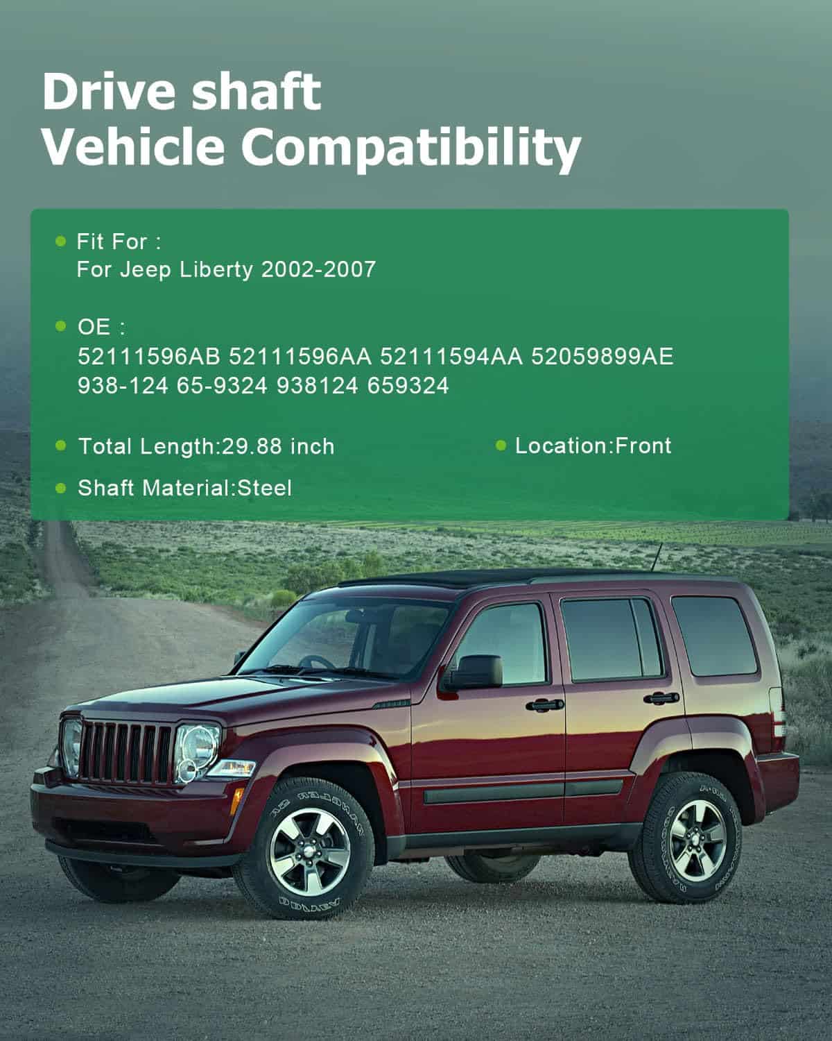 SCITOO Eje de Transmisión delantero Compatible con Jeep - Imagen 3