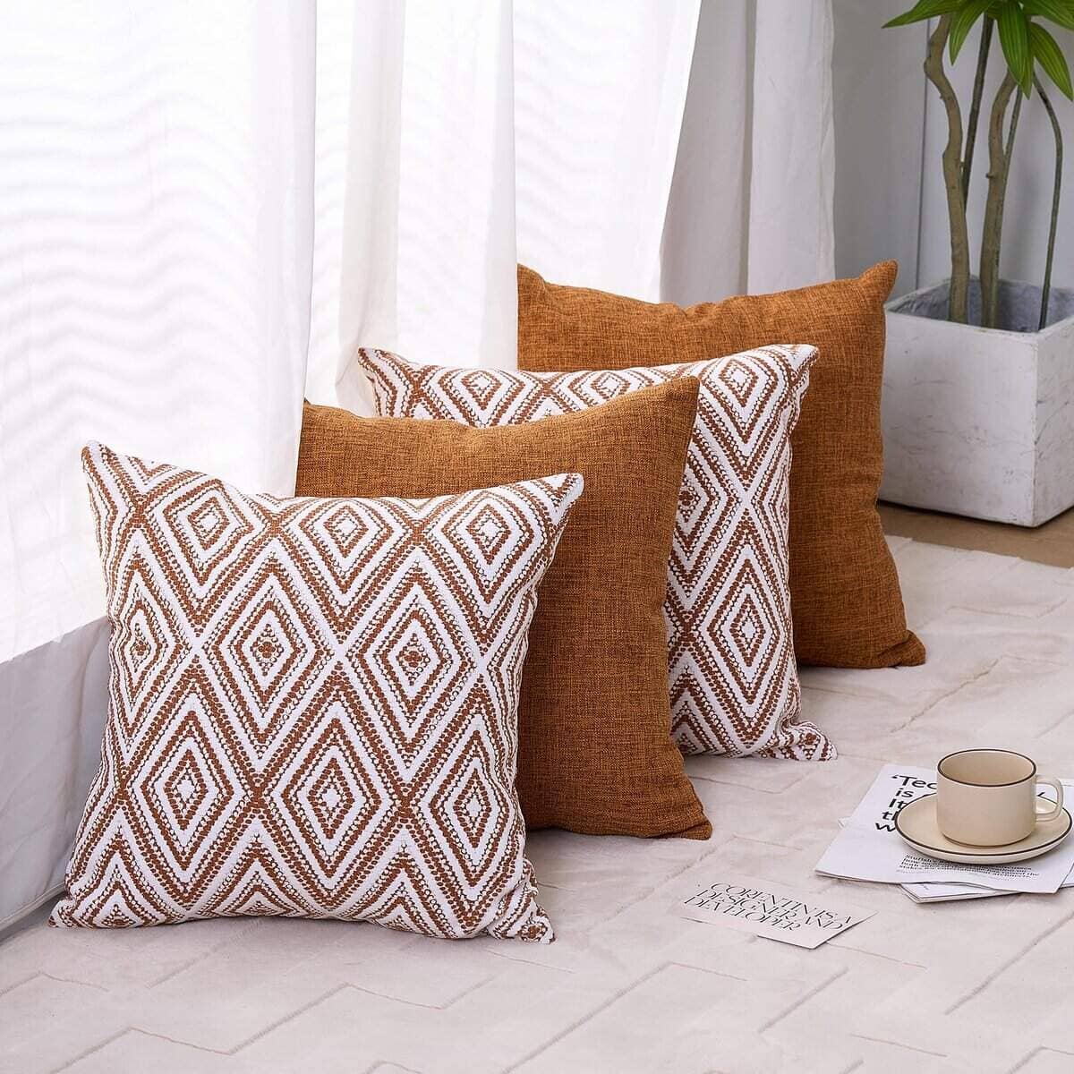 Juego de 4 fundas decorativas para cojines diseñadas - Imagen 8