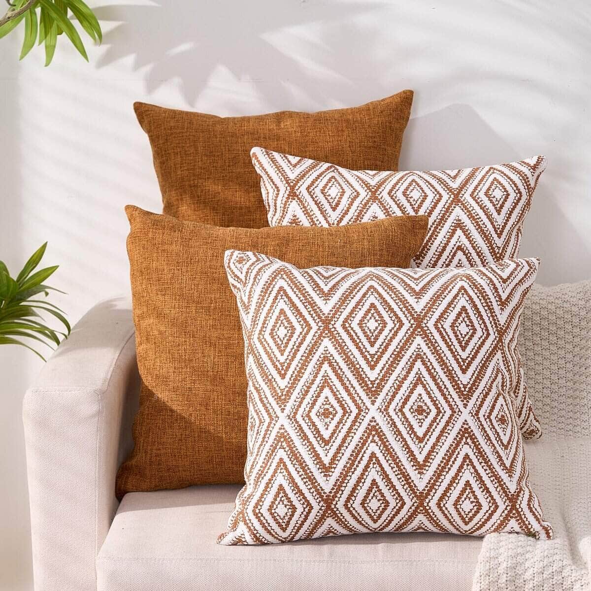 Juego de 4 fundas decorativas para cojines diseñadas