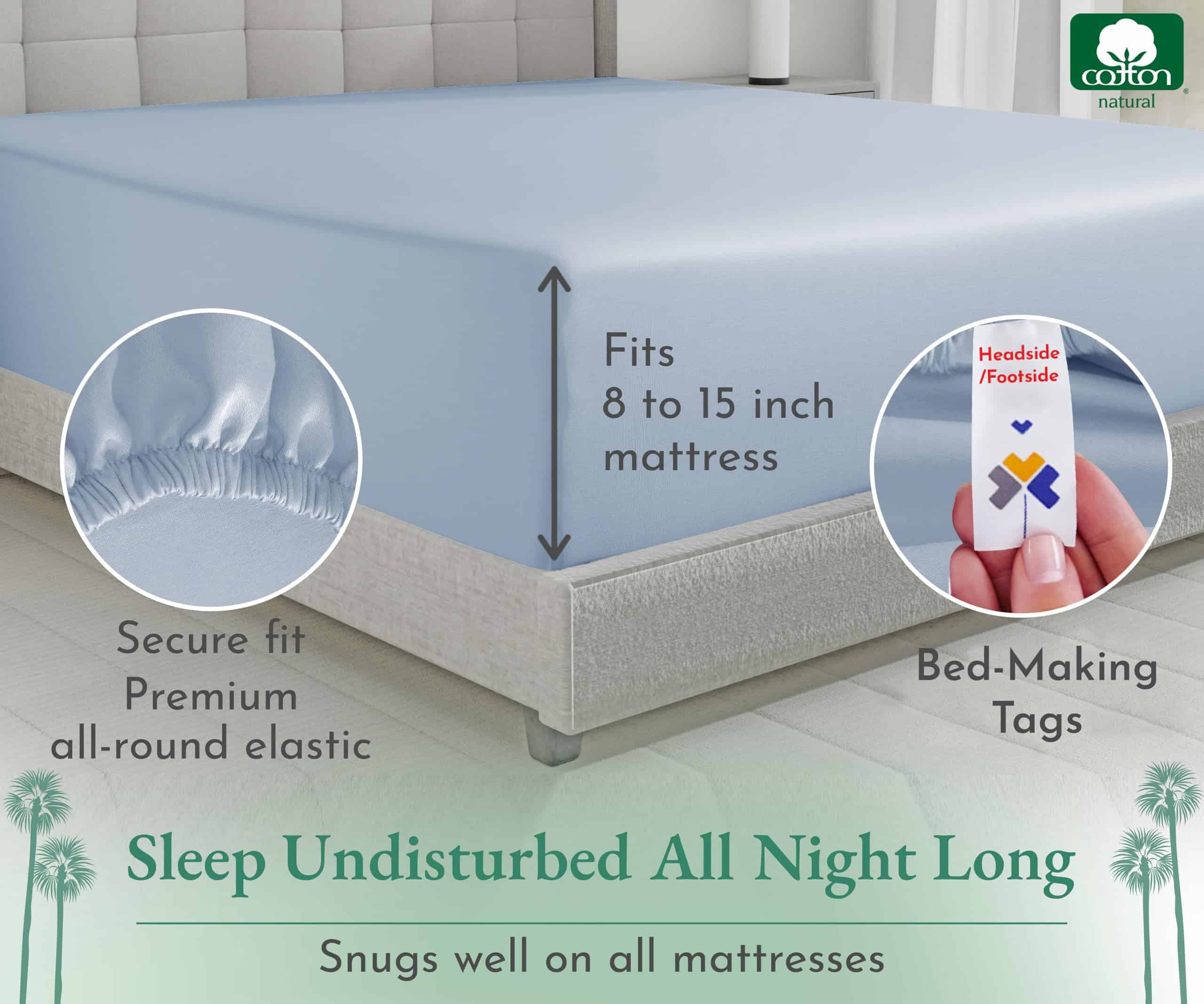 Sábana Ajustable California Design Den Luxuriously Soft - - Imagen 5