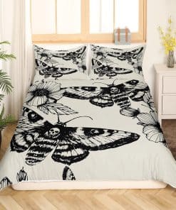 Juego de Ropa de Cama Gótico con Calaveras Decorativas,