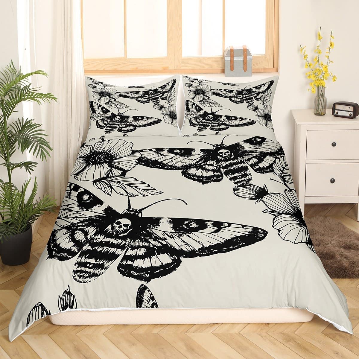 Juego de Ropa de Cama Gótico con Calaveras Decorativas,