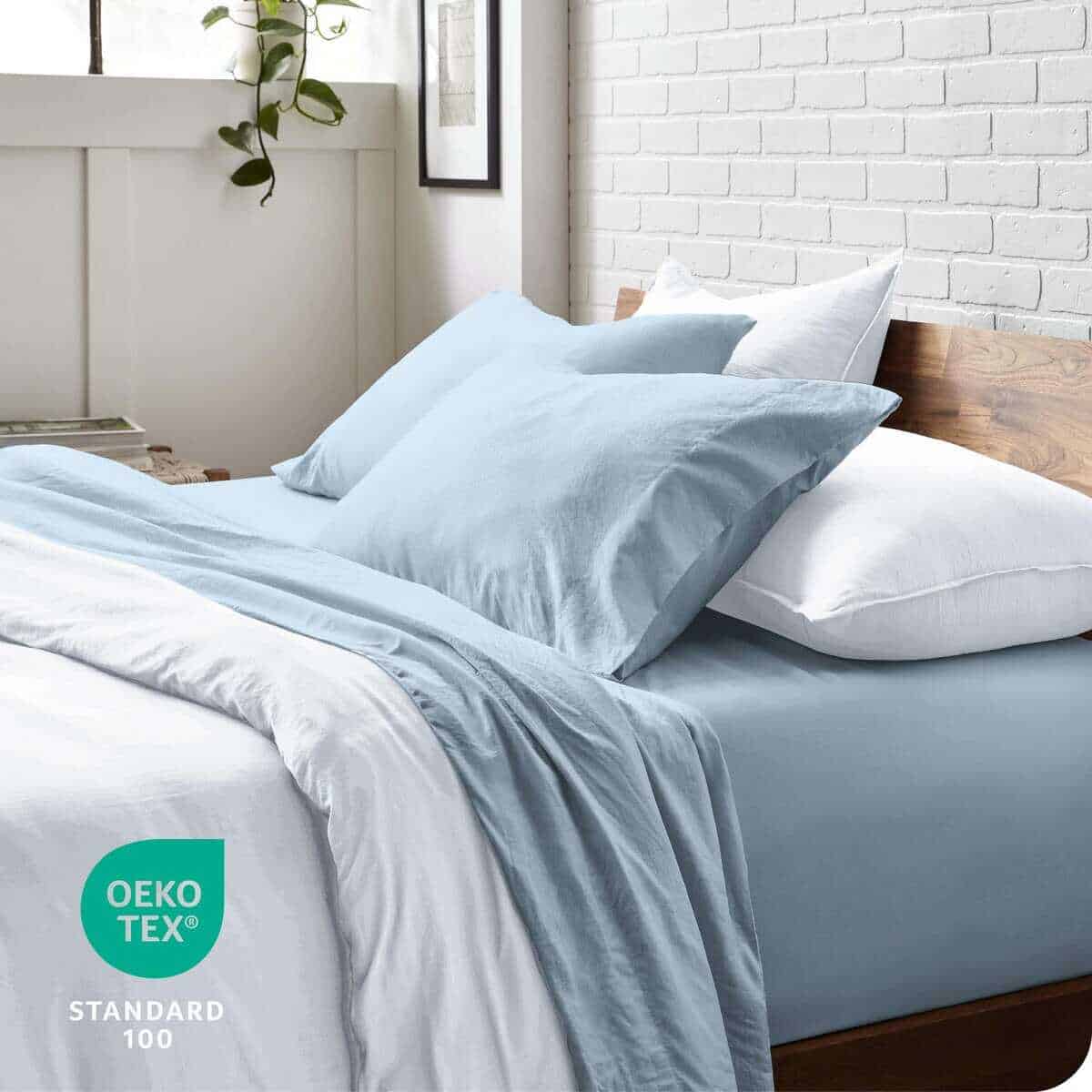 Juego de sábanas Bare Home Queen - Lujo 1800 -Cielo de Veran - Imagen 6