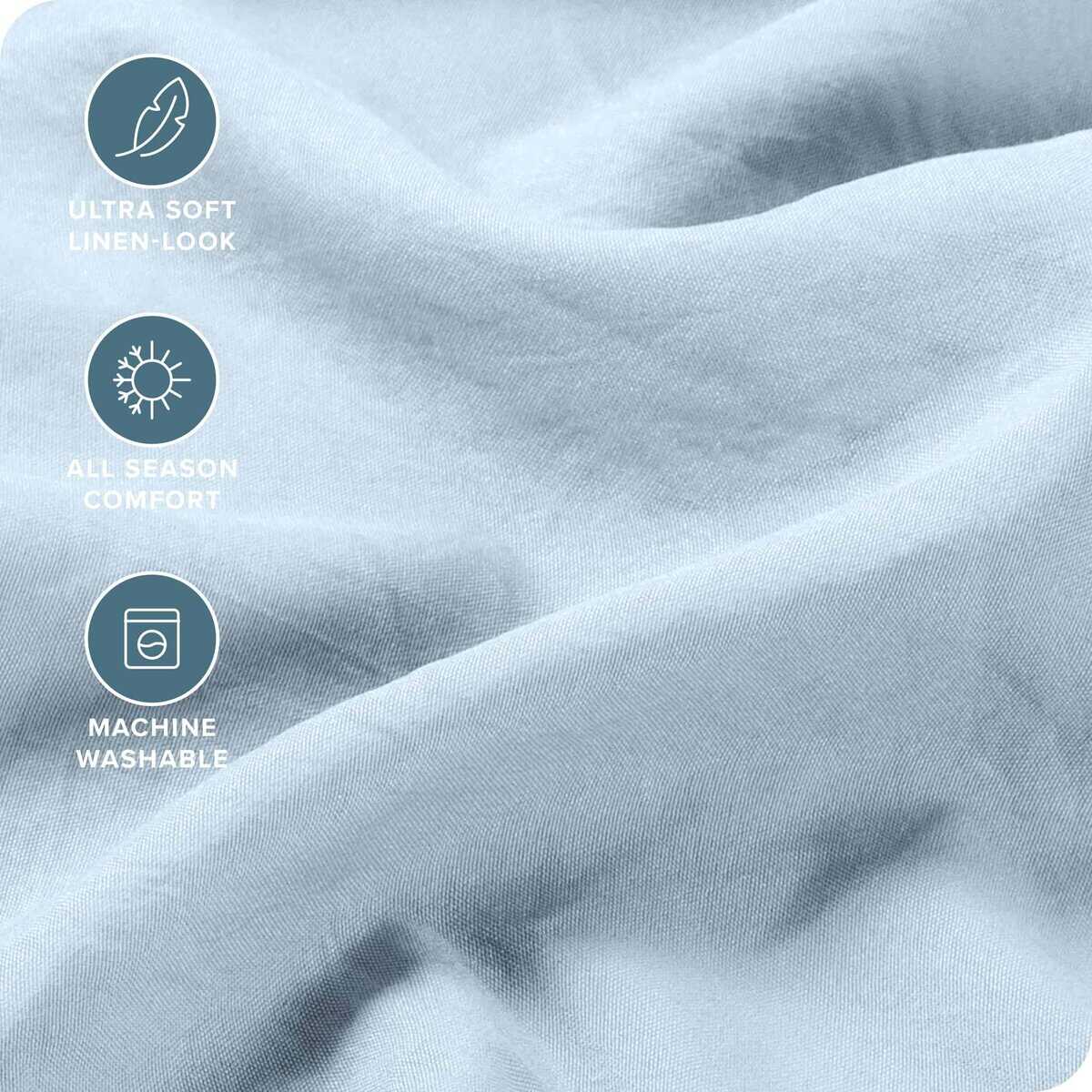 Juego de sábanas Bare Home Queen - Lujo 1800 -Cielo de Veran - Imagen 4