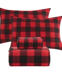 Juego de sábanas de franela Queen Softan de 4 piezas con