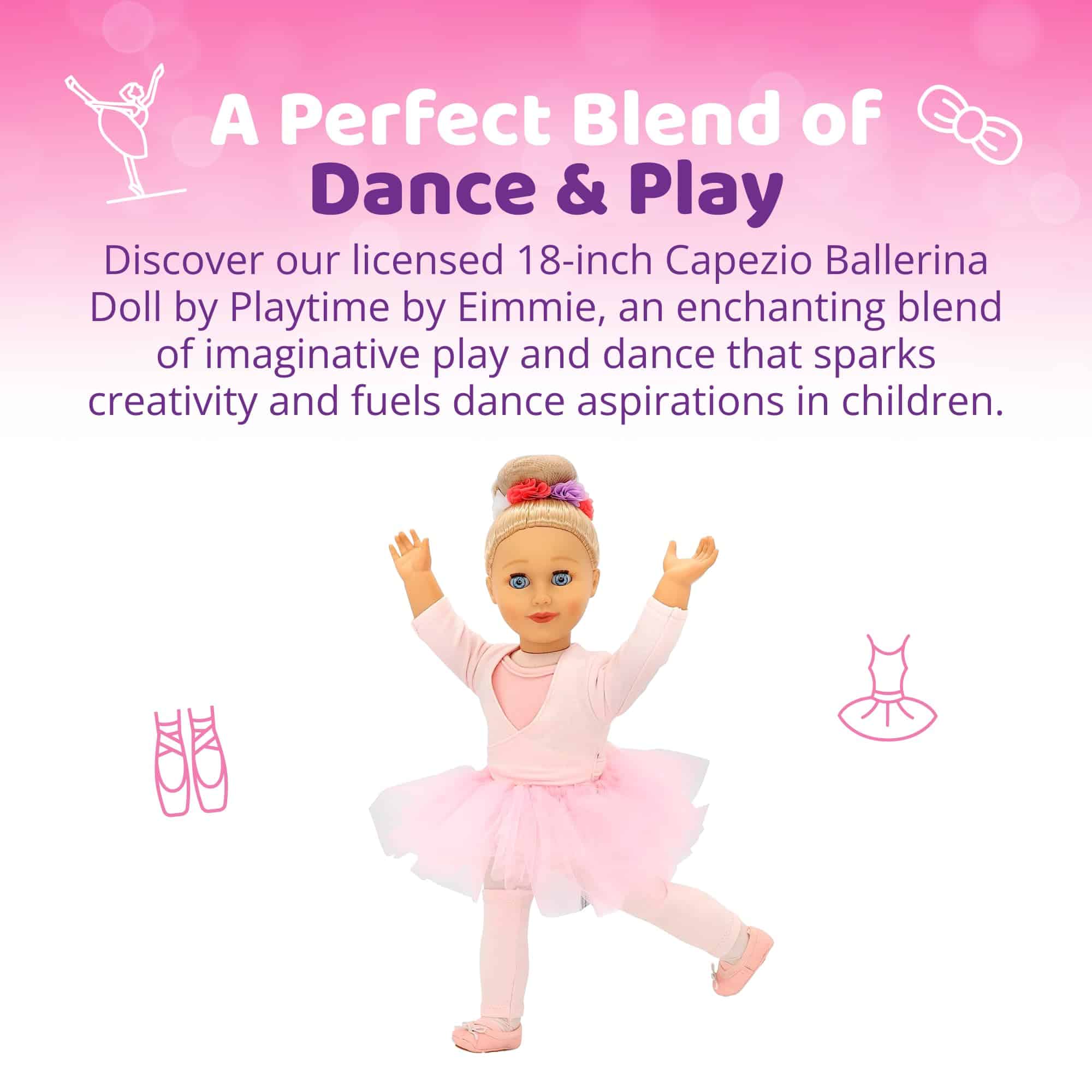 Muñeca Bailarina de 18 pulgadas - Muñeca con Cabello Rubio - Imagen 7