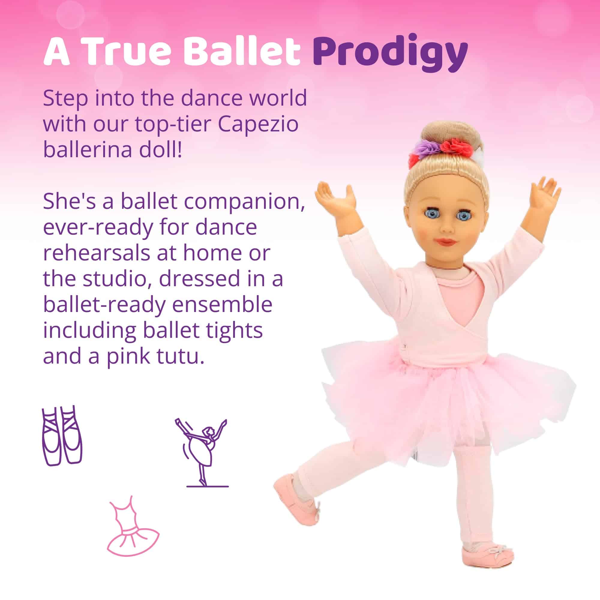 Muñeca Bailarina de 18 pulgadas - Muñeca con Cabello Rubio - Imagen 3