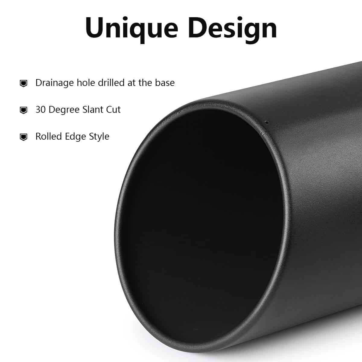 A-KARCK 4" Tubo de Escape de Entrada, Universal Negro - Imagen 4