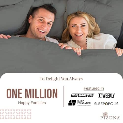 Juego de sábanas de algodón Pizuna Pure King -Gris oscuro - Imagen 9