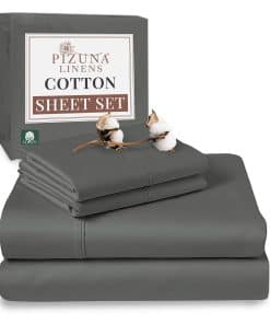 Juego de sábanas de algodón Pizuna Pure King -Gris oscuro