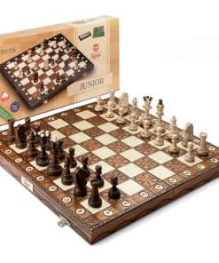 Juego de ajedrez europeo internacional junior hecho a mano