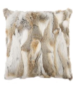 Funda de cojín decorativa de piel de conejo real para sala