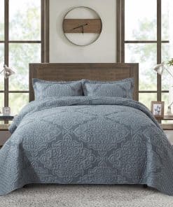 NEWLAKE Juego de Colcha Reversible y Bordado en Microfibra,