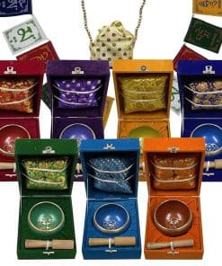 Set de Cuencos Tibetanos Chakra con Cojín, Mazo, Cuentas de