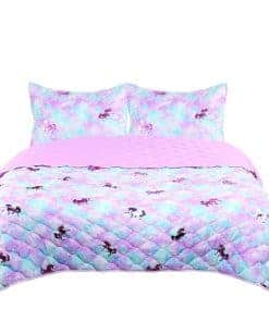 Set de Edredón de Unicornio de 3 Piezas para Niñas Tadpoles