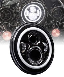 Faro delantero LED TRUE MODS 7" para Harley [Acabado Negro]