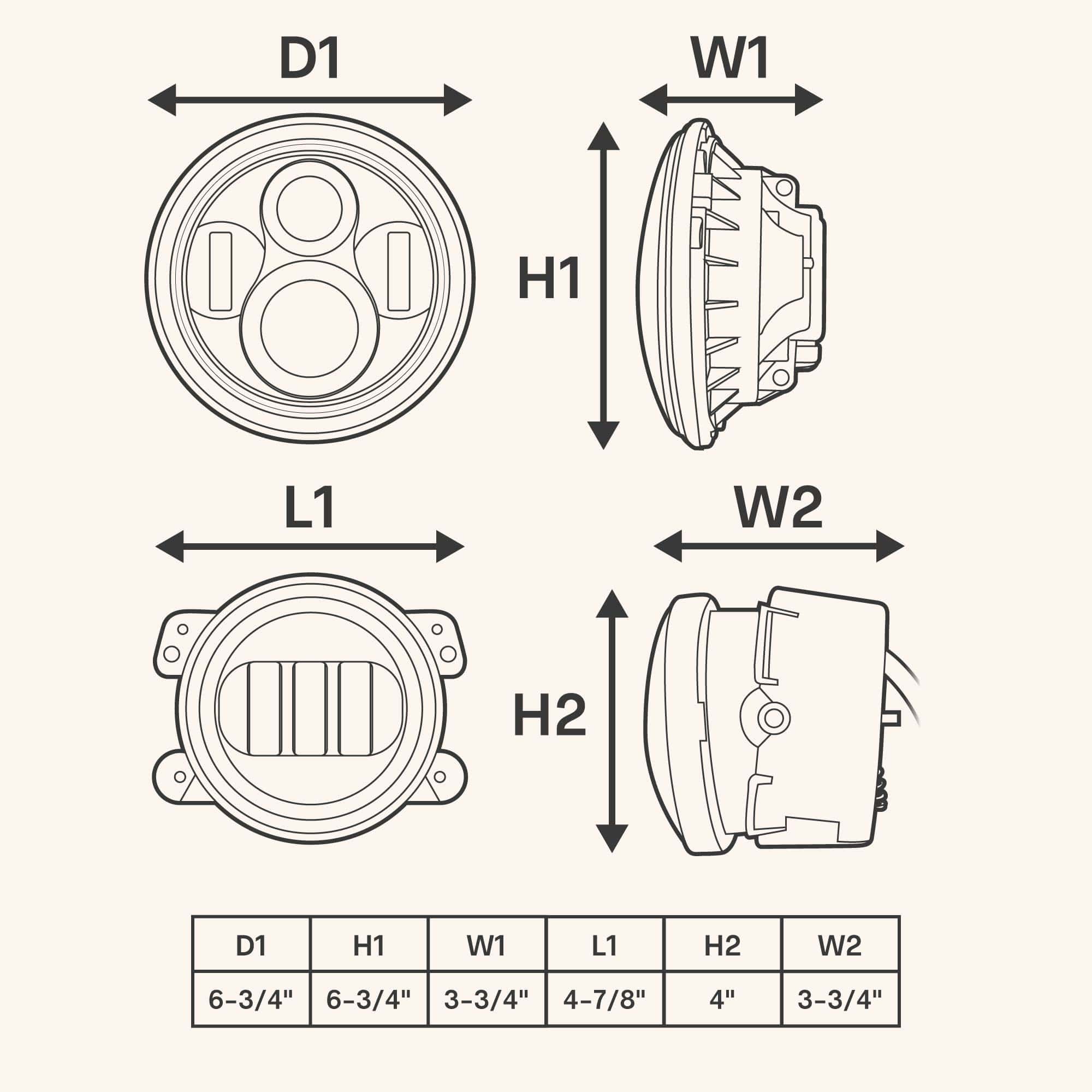 Juego de Faros LED TRUE MODS de 7 pulgadas H6024 + Faros de - Imagen 9