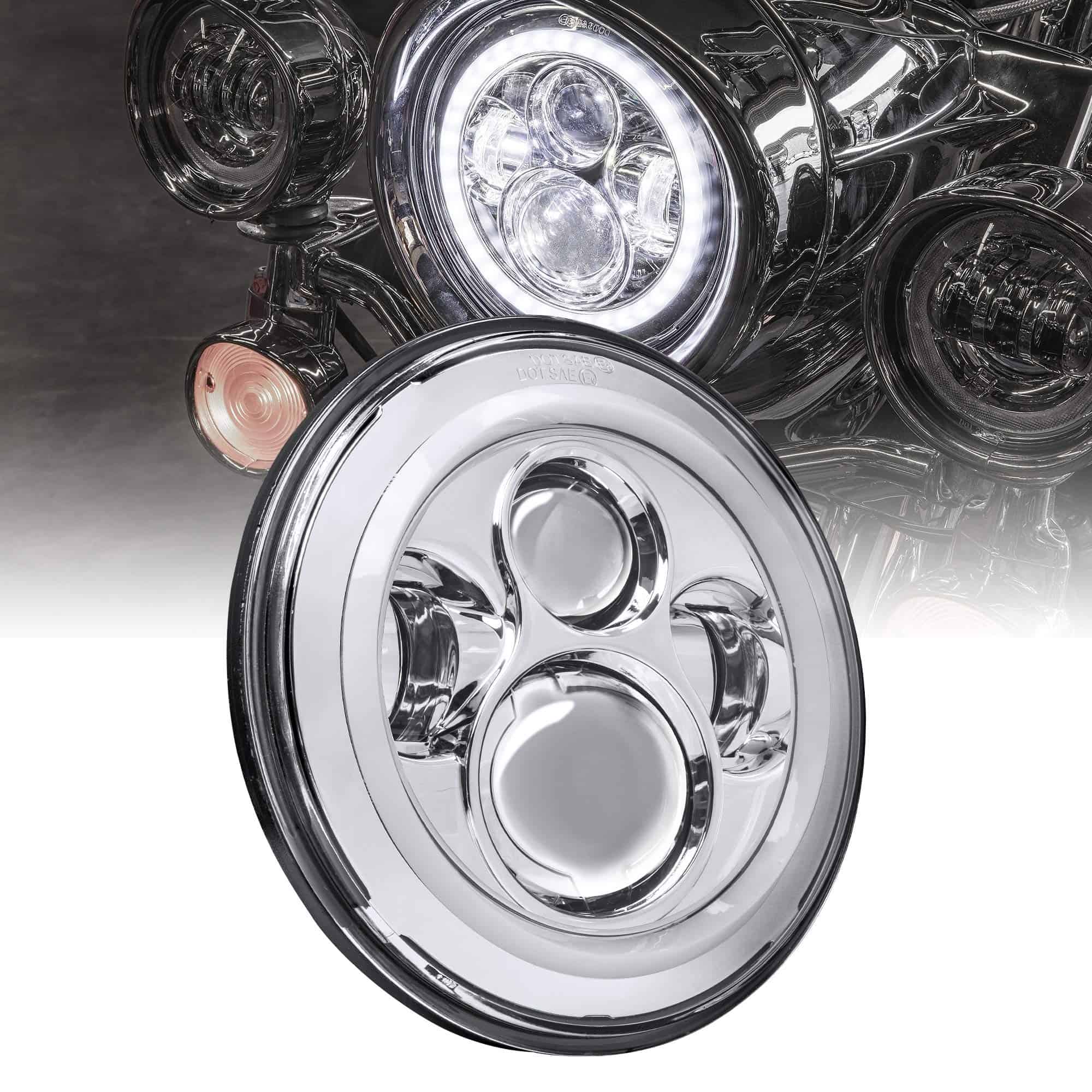 Faros Frontales LED de Harley TRUE MODS de 7" [Acabado