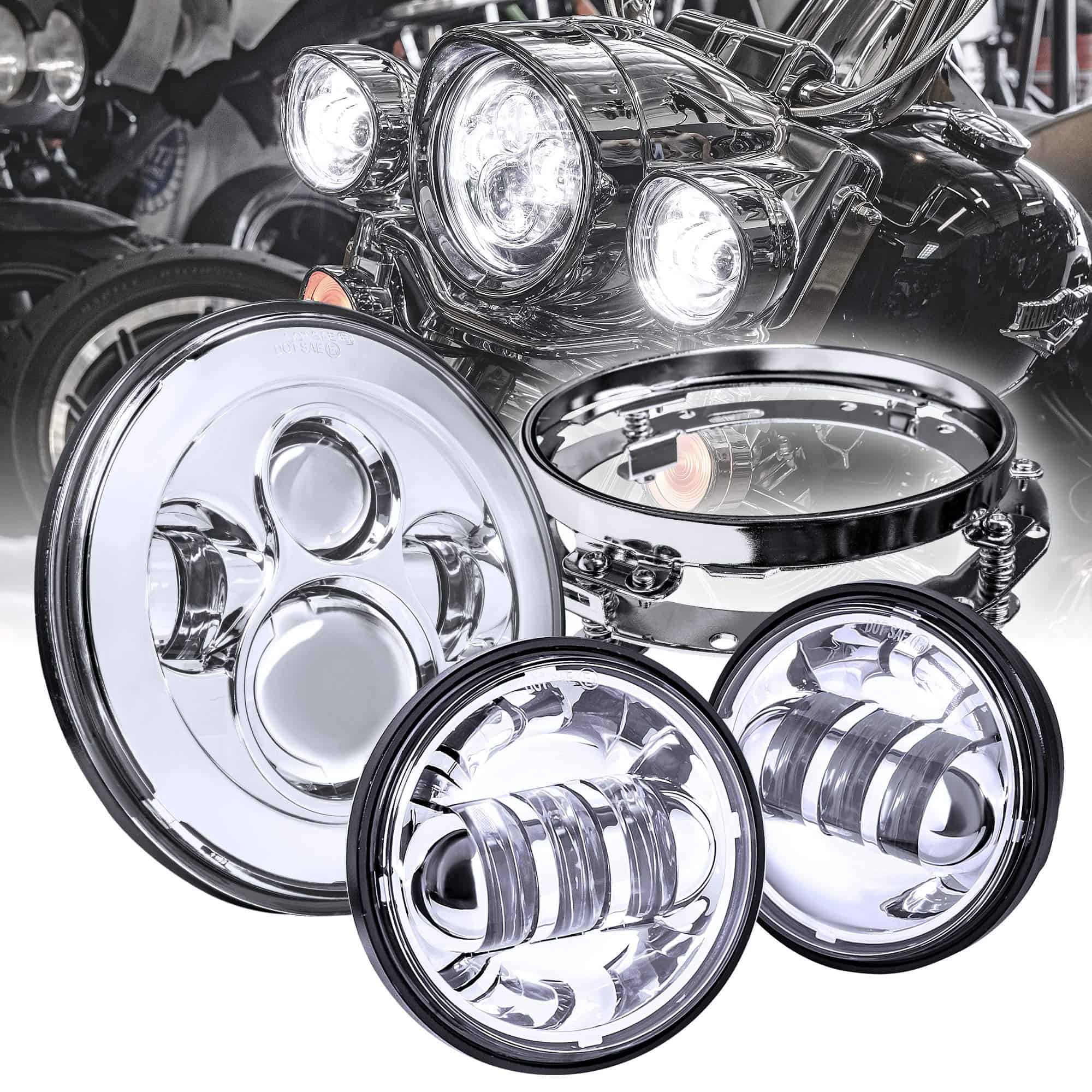 Faros LED de 7 pulgadas TRUE MODS con Luz de Paso de 4.5