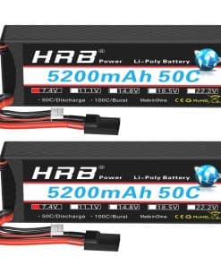 Batería de Lipo HRB 7.4V 2S 5200mAh 50C TR Hardcase