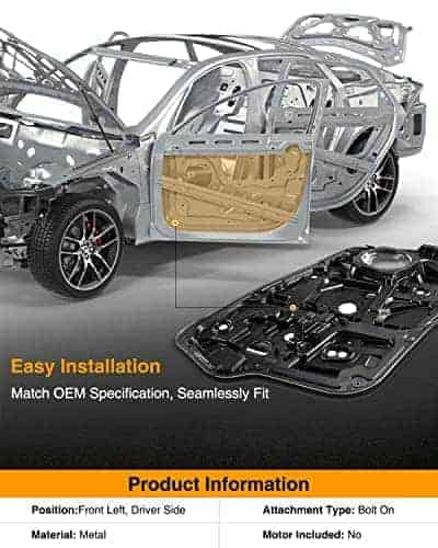 Regulador de ventana eléctrico A-Premium sin motor con - Imagen 4