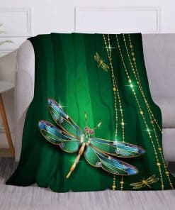 Manta de Lana Miblor con Hermosa Joya de Libélula en Fondo