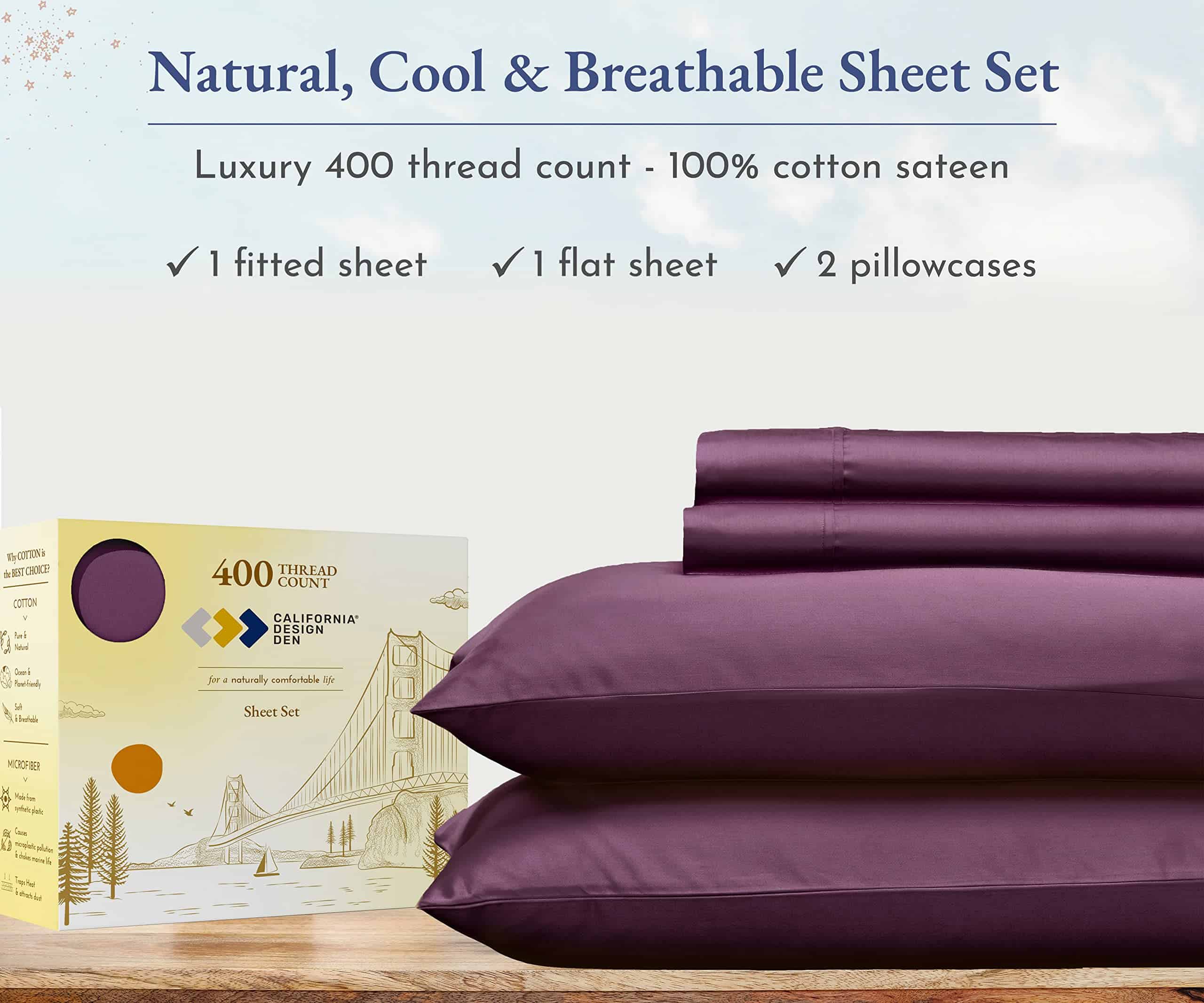 Juego de sábanas California Design Den -Soft Plum - Imagen 4