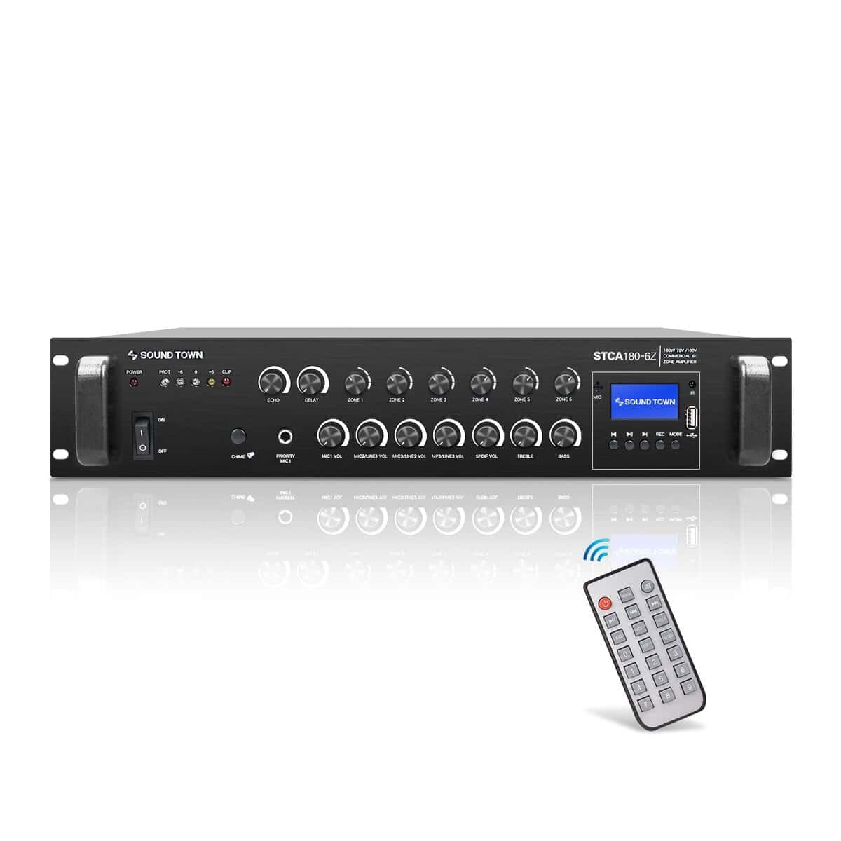 Amplificador de Potencia Comercial Sound Town 180W 6-Zona