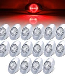 [Pack de 16] Luces de Marcador de Panel LED Rojo Ovalado de