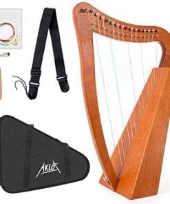 Arpa de 15 cuerdas de caoba AKLOT, 22 pulgadas de altura