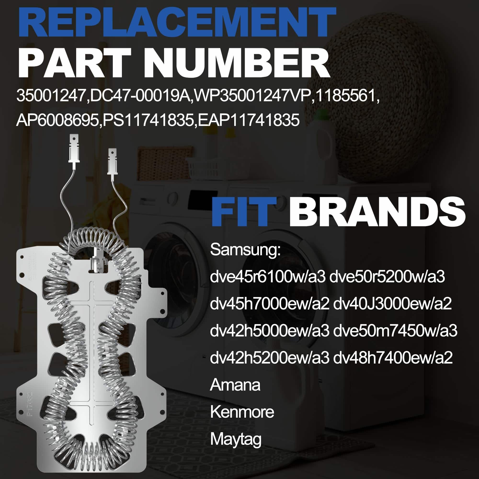 Elemento Calefactor para Secadora Romalon DC47-00019A - Imagen 3