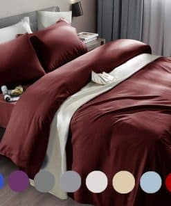Juego de sábanas SONORO KATE de microfibra -Borgoña
