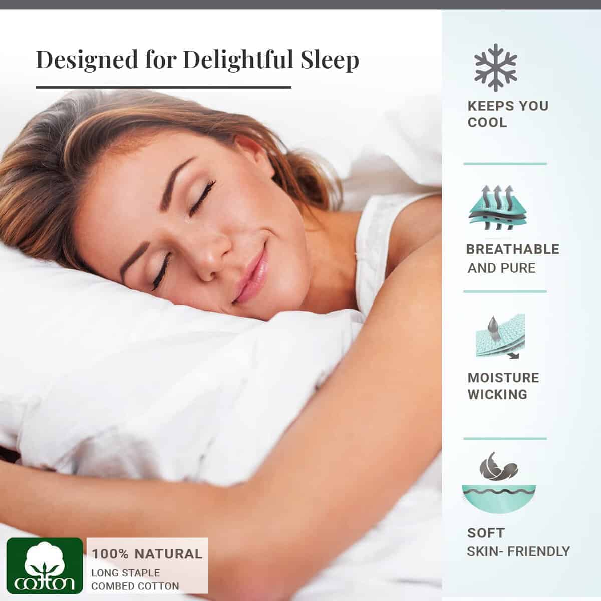 Juego de Funda de Edredón King Pizuna Pure 100% Algodón, - Imagen 3