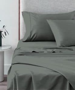 Juego de sábanas 100% algodón Pizuna -Gris Oscuro