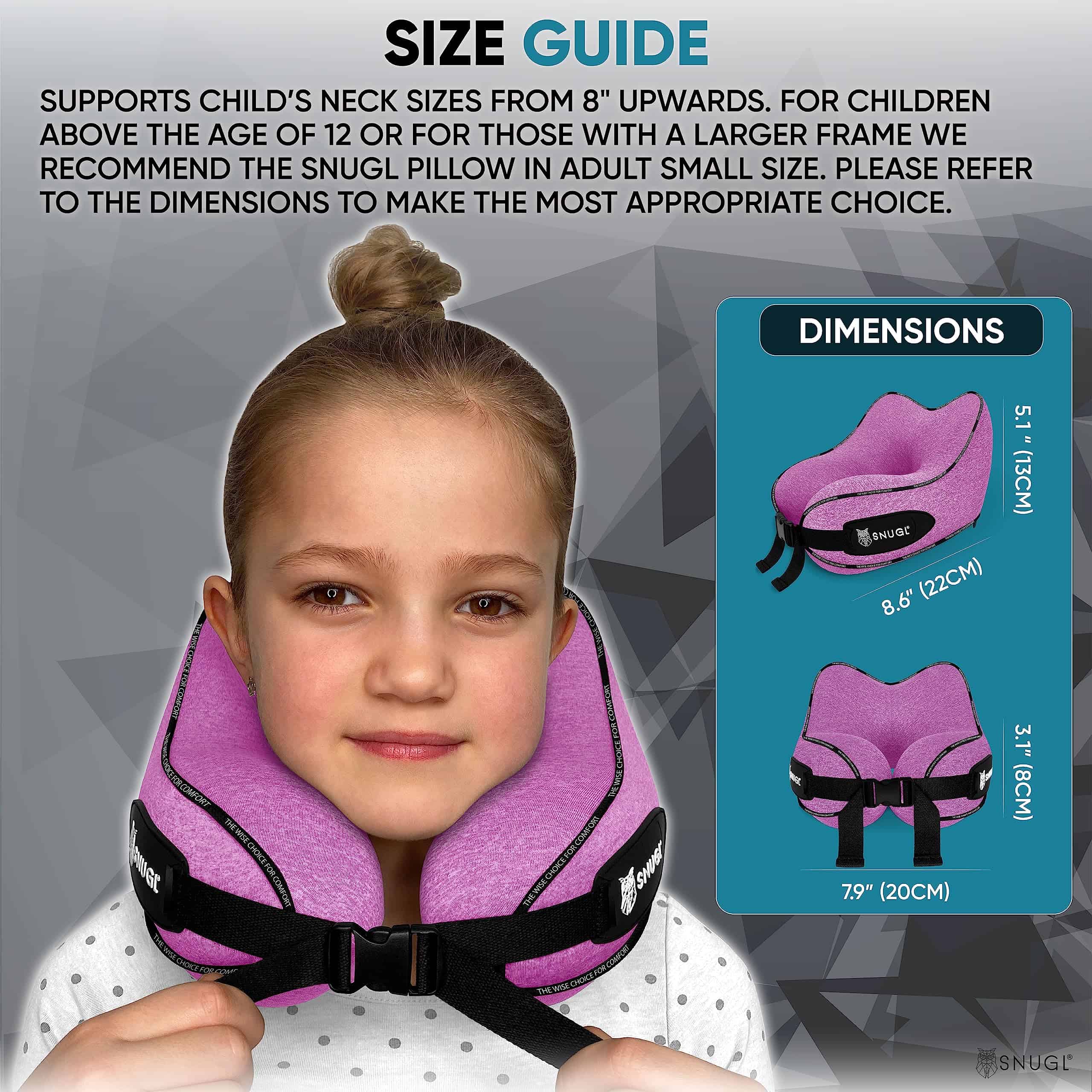 Almohada de Viaje SNUGL para Niños - Almohadas -Lila Morado - Imagen 8