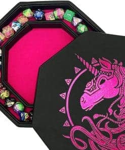 Fantasydice- Bandeja de dados rosa - War Unicorn - 8"