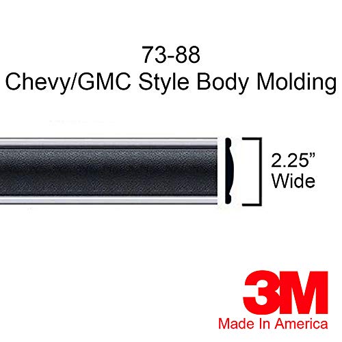 Moldura lateral negra 1973-1987 Chevy GMC C10, C20, C30, - Imagen 3
