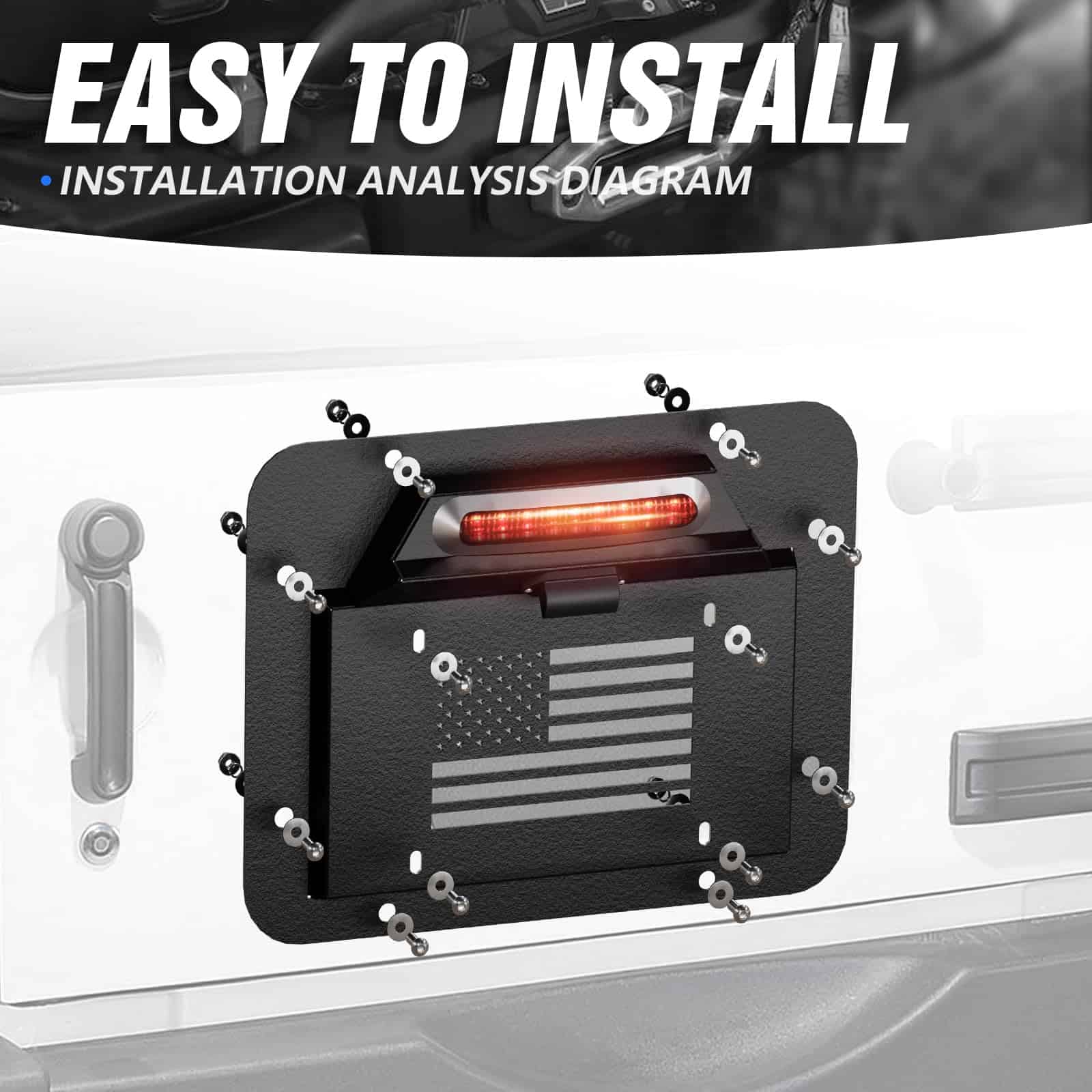 YZONA JK Soporte De Eliminación De Llantas De Repuesto con - Imagen 7