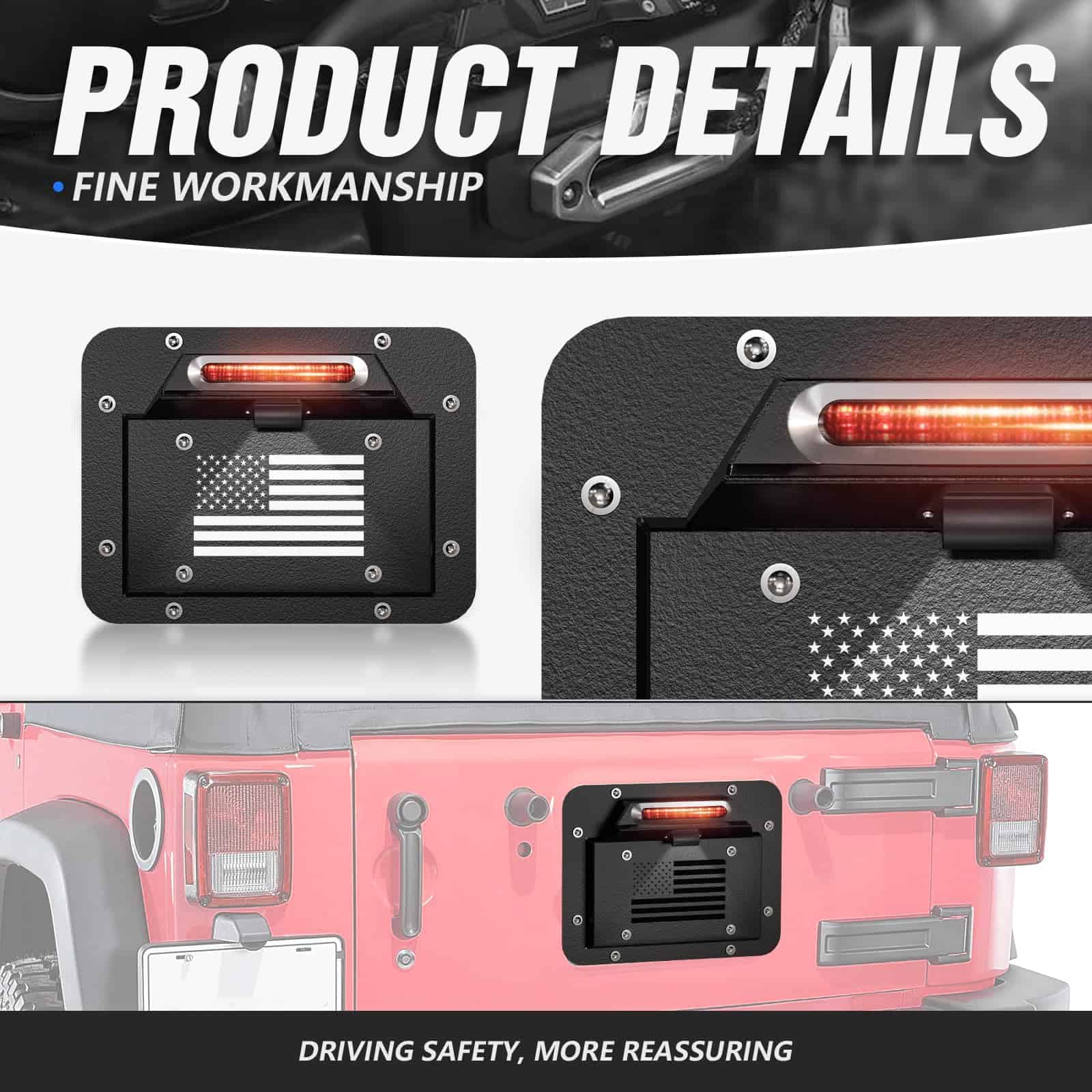 YZONA JK Soporte De Eliminación De Llantas De Repuesto con - Imagen 4